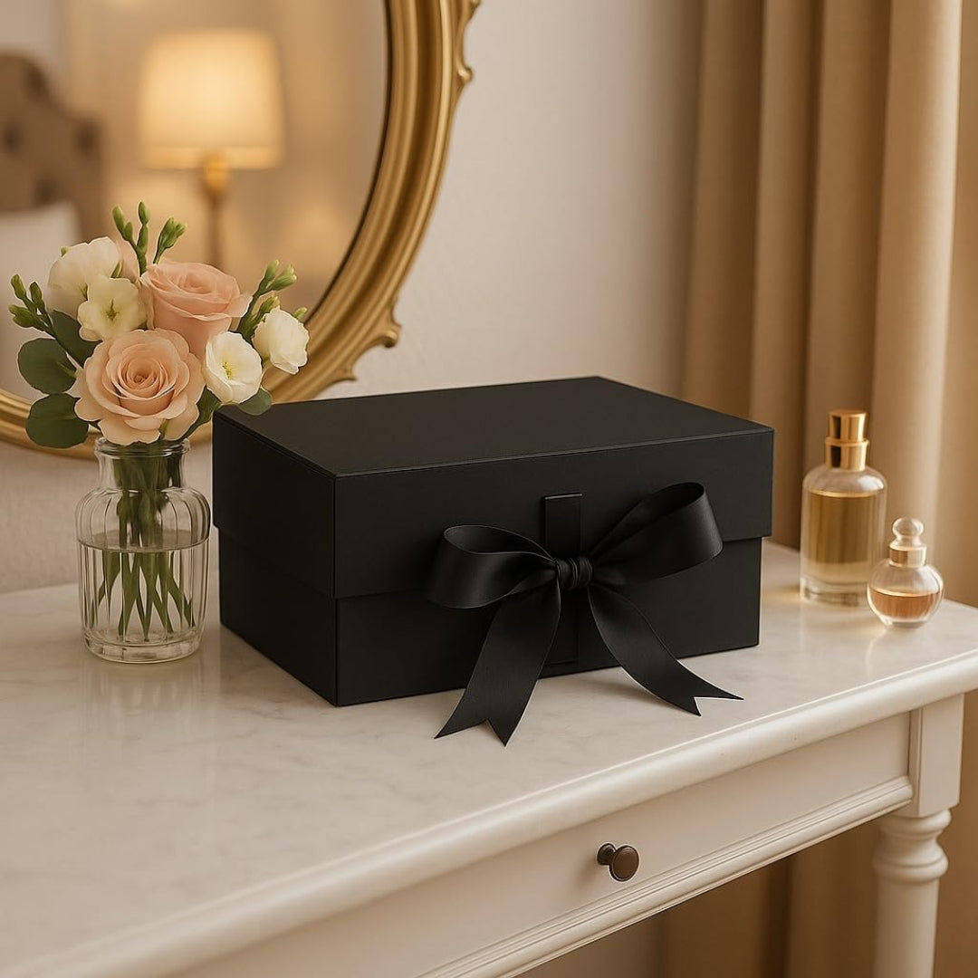 Foldable Boxes / Collapsible Boxes With Ribbon ( Size : 8x10x4 inch )