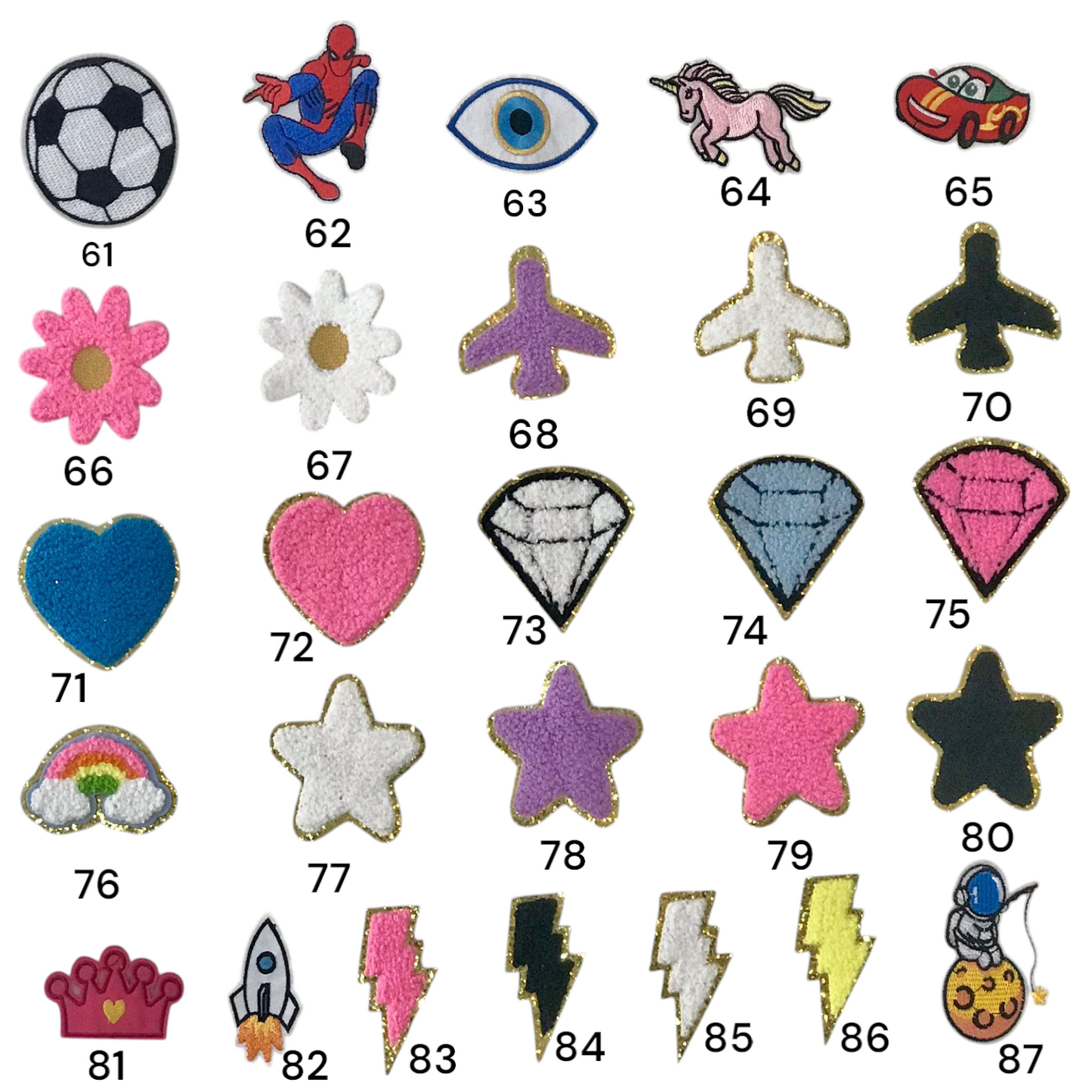 Iron on Patches (61 to 87 Designs)