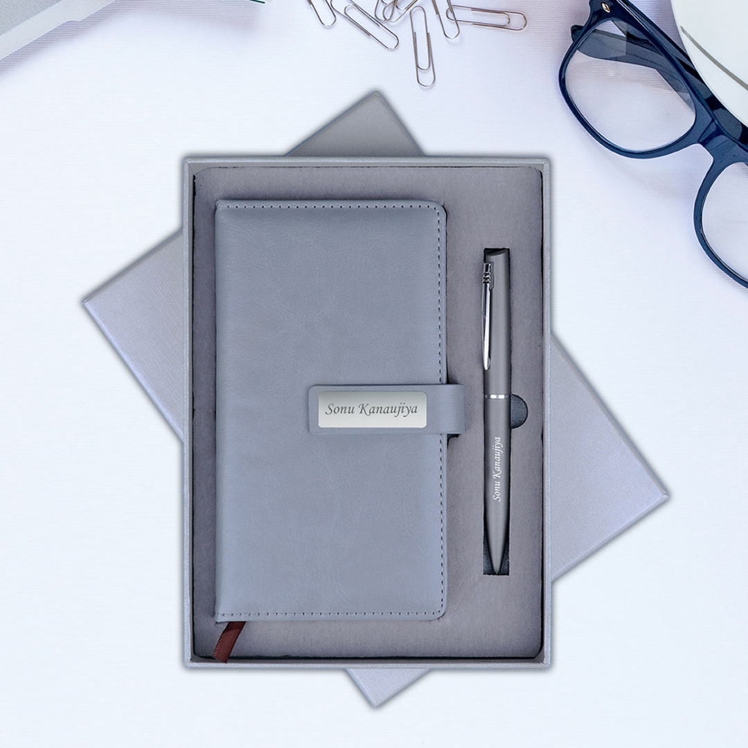 Gift Set – 2 in 1 (Grey) / Diary Size A6