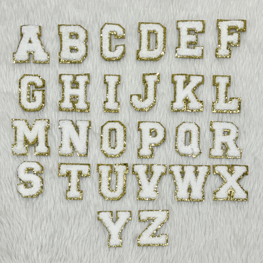 Iron on Patches ( Alphabet - White Color )