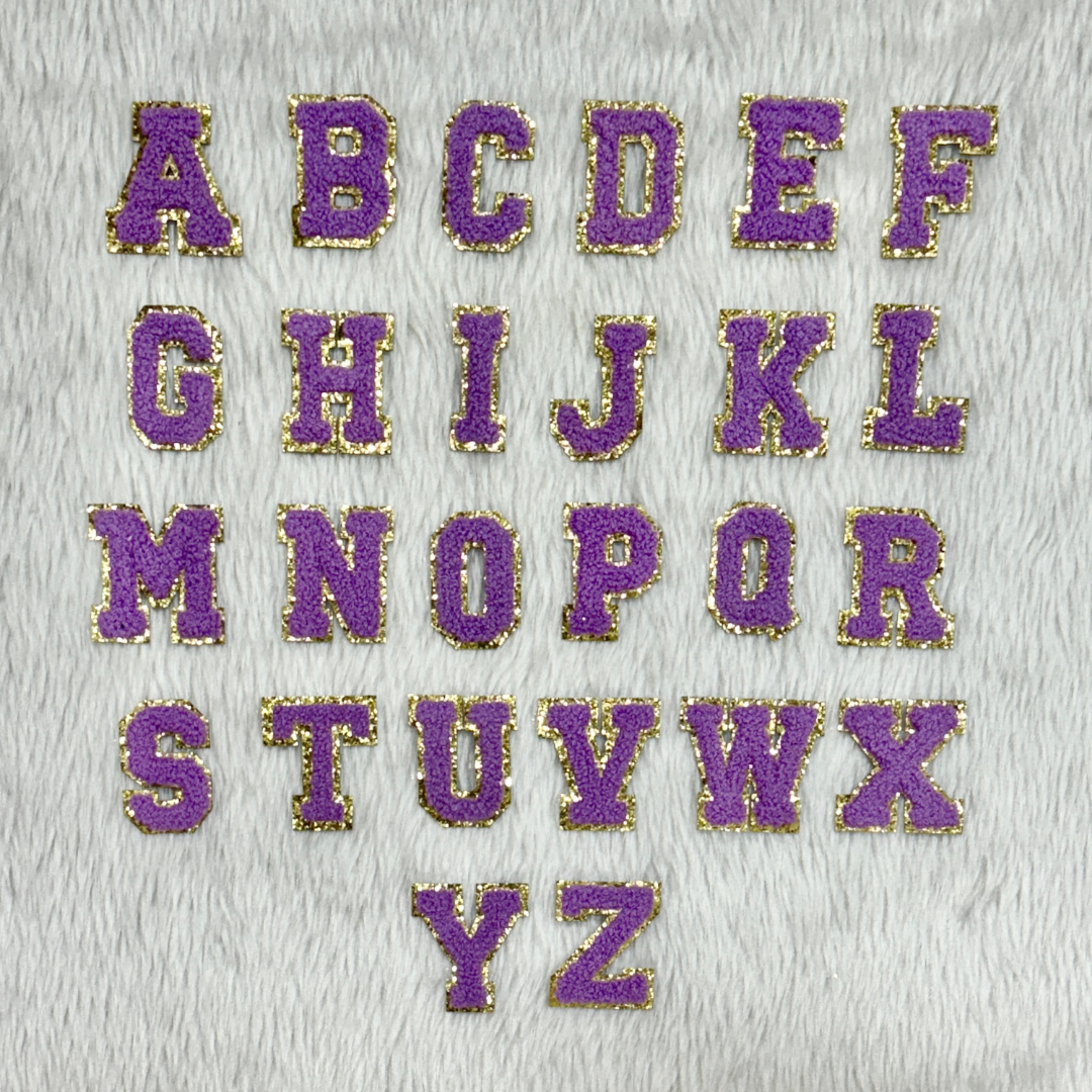 Iron on Patches ( Alphabet )/ purple Color