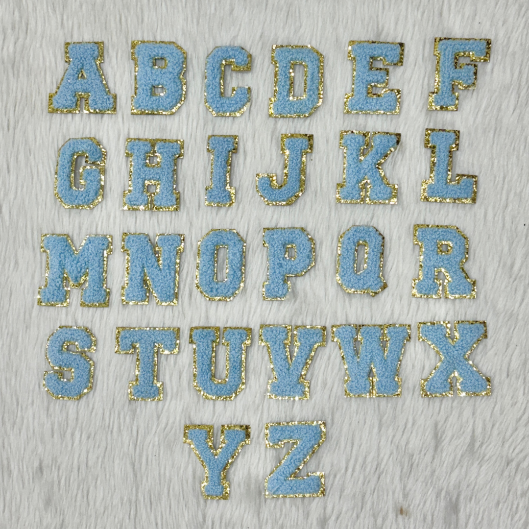 Iron on Patches ( Alphabet )/ blue Color