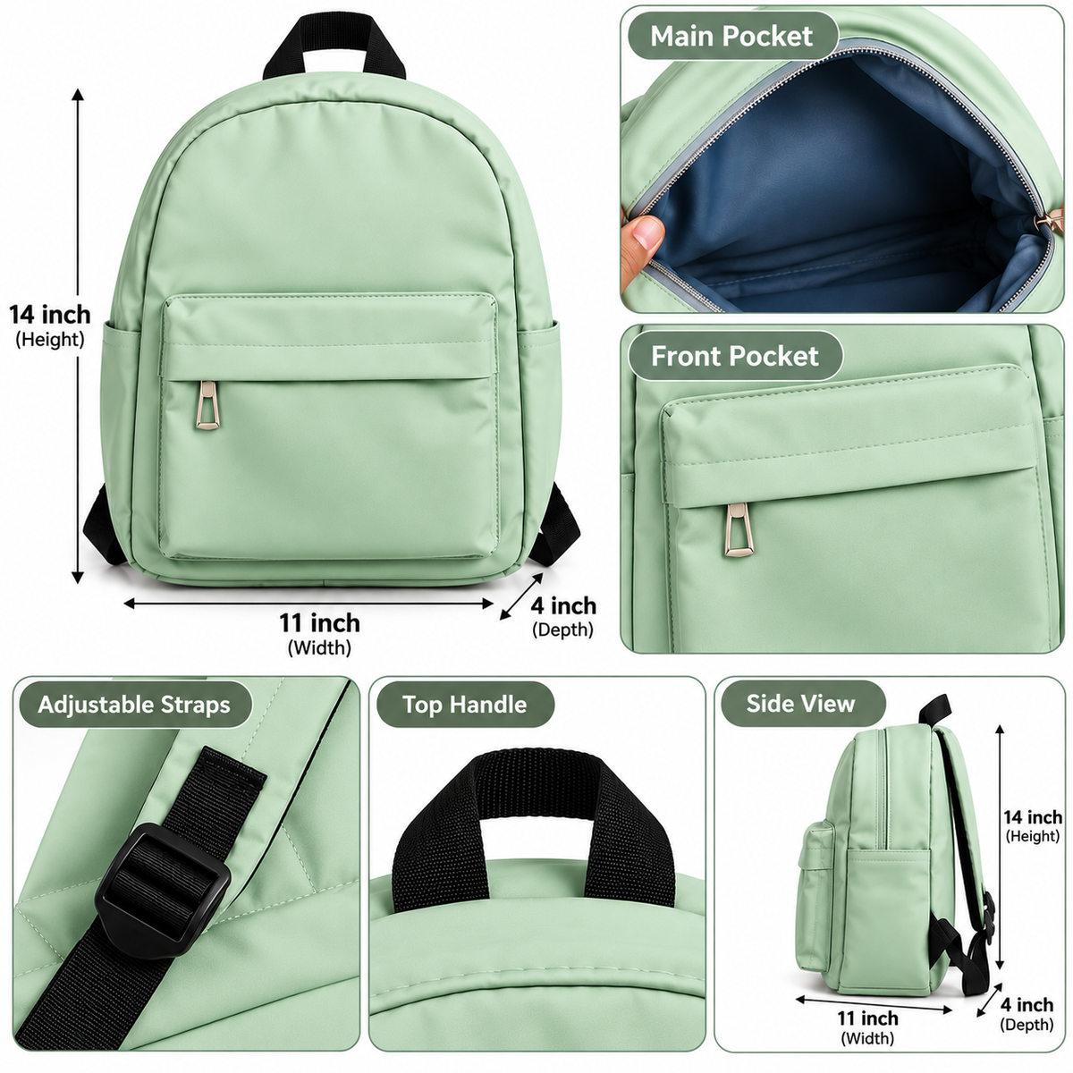 PU Leather Backpack – Size (14x11x4 inch )