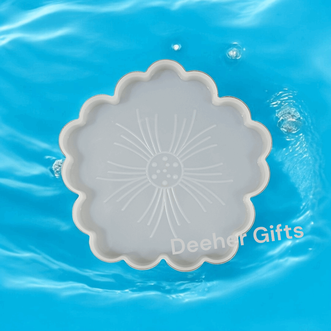PLAIN FLOWER COASTER MOULD (DG-SRN163) (5 INCH - 6mm Depth)