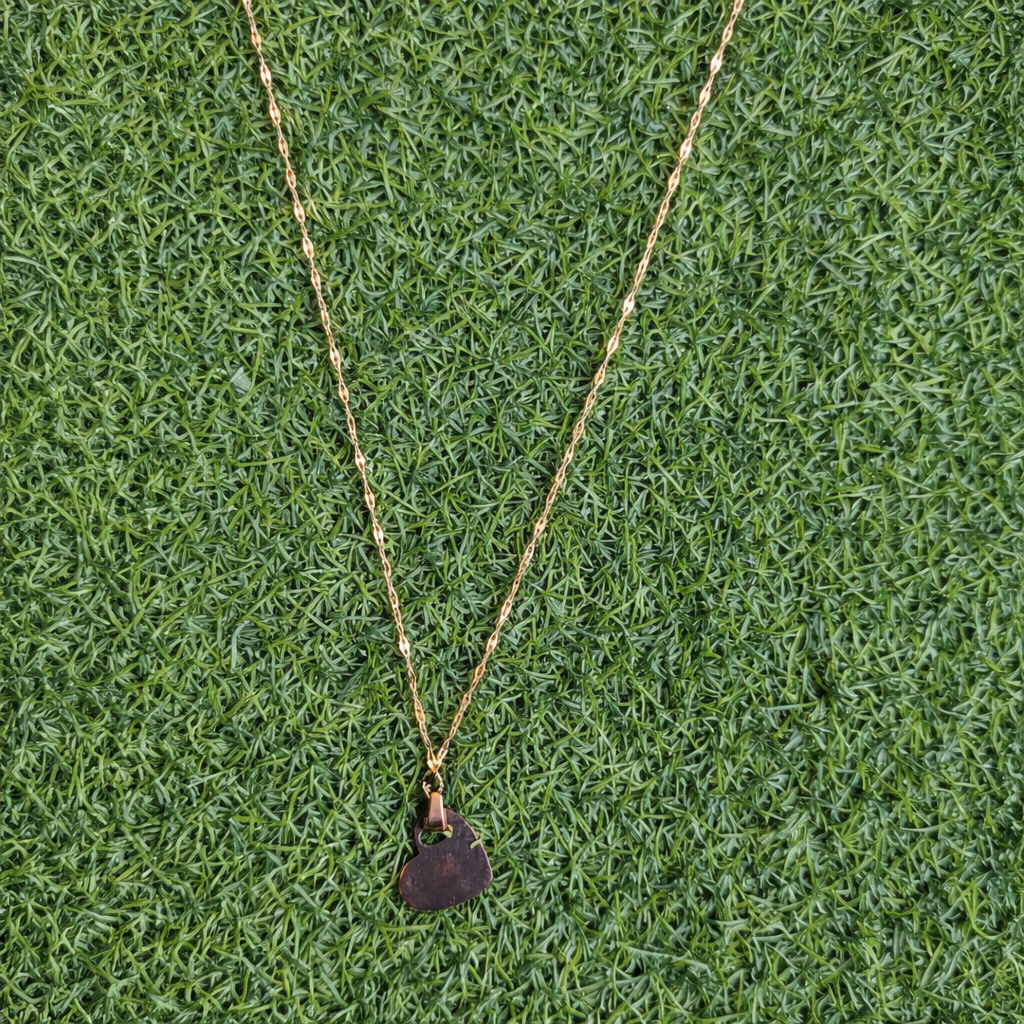 Heart Cut Stainless Steel Necklace ( Rose gold )