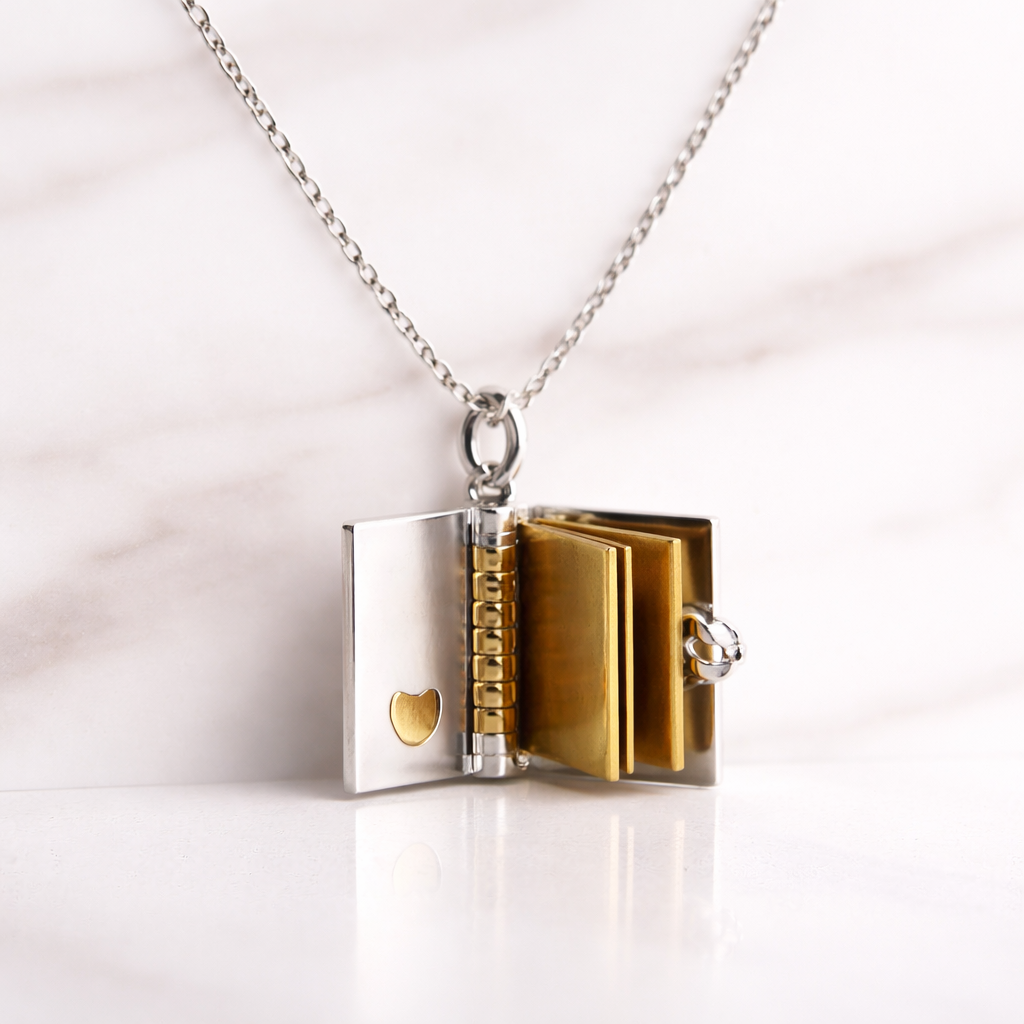 Mini Diary Pendant Necklace