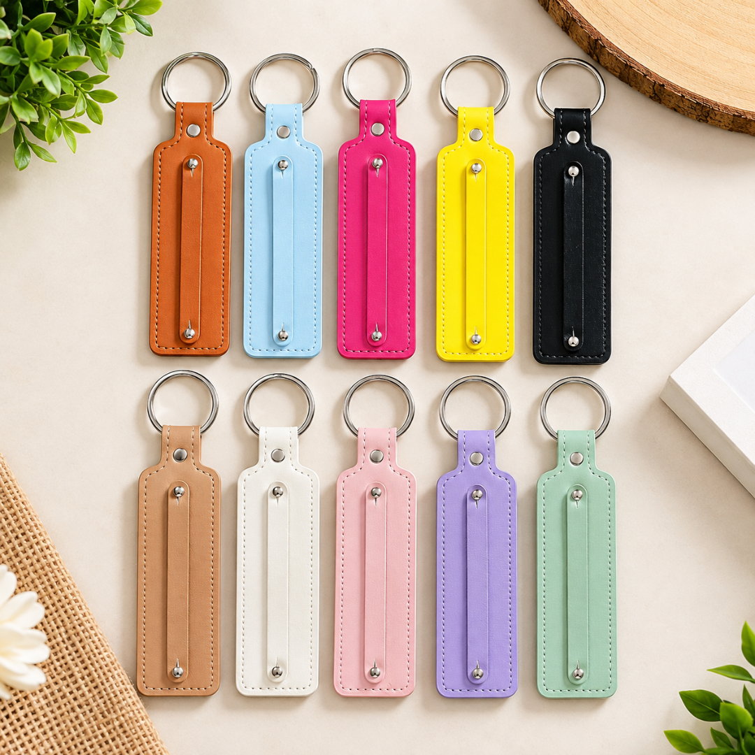 Stickout PU Leather Keychain Mix Colors (4.5X1.2 inch)