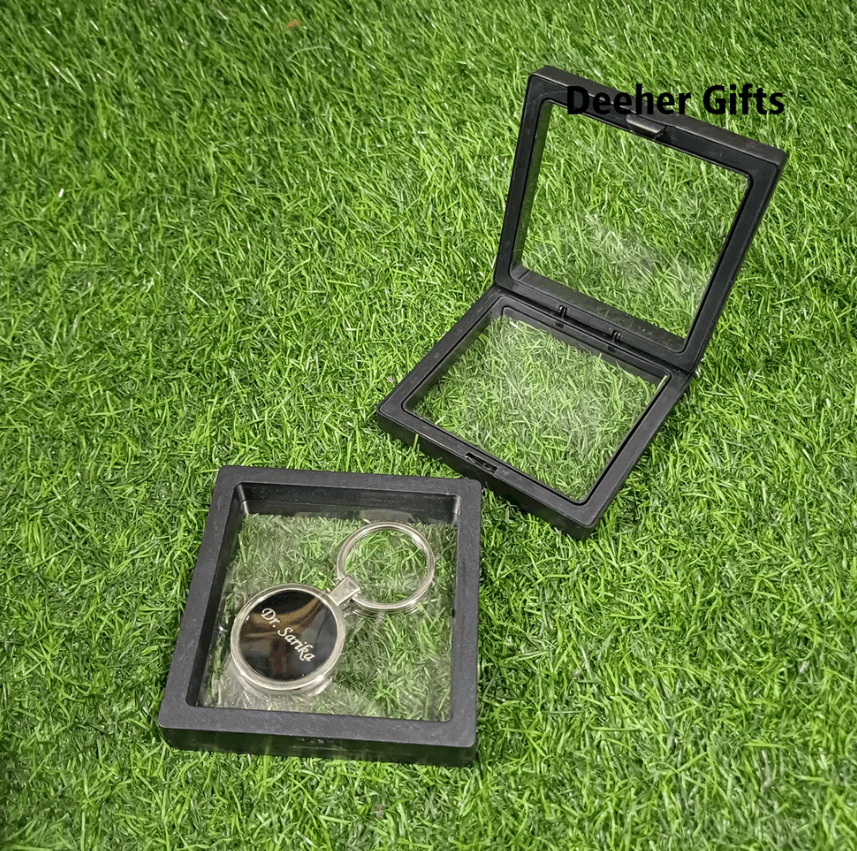 Premium Transparent Packaging Box ( Black/ Plastic /3.5 Inch ) - Pack Of 10 Pcs