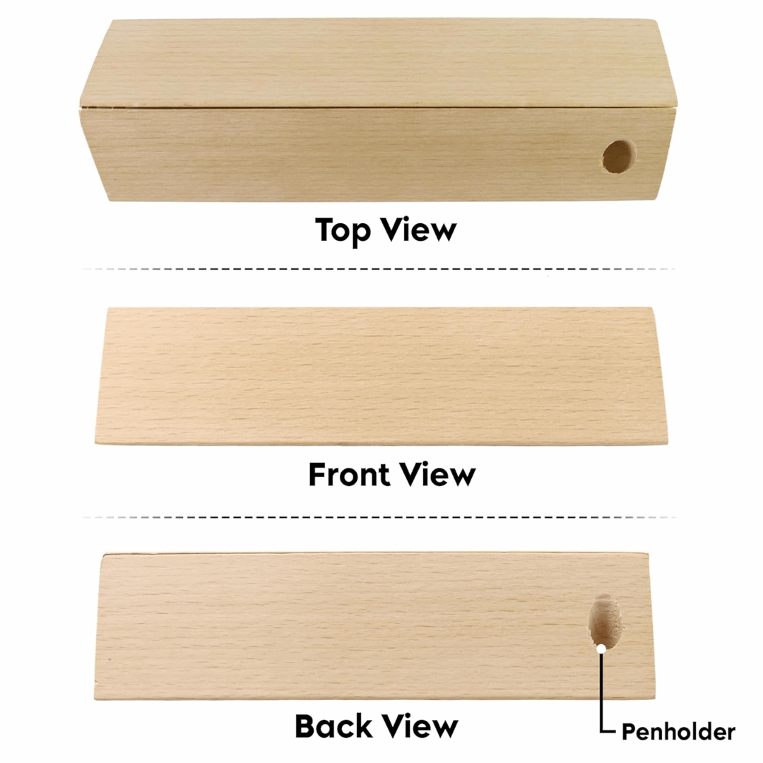 Wooden Pen Stand With Openable Box | For Engraving / UV - (Without Pen)