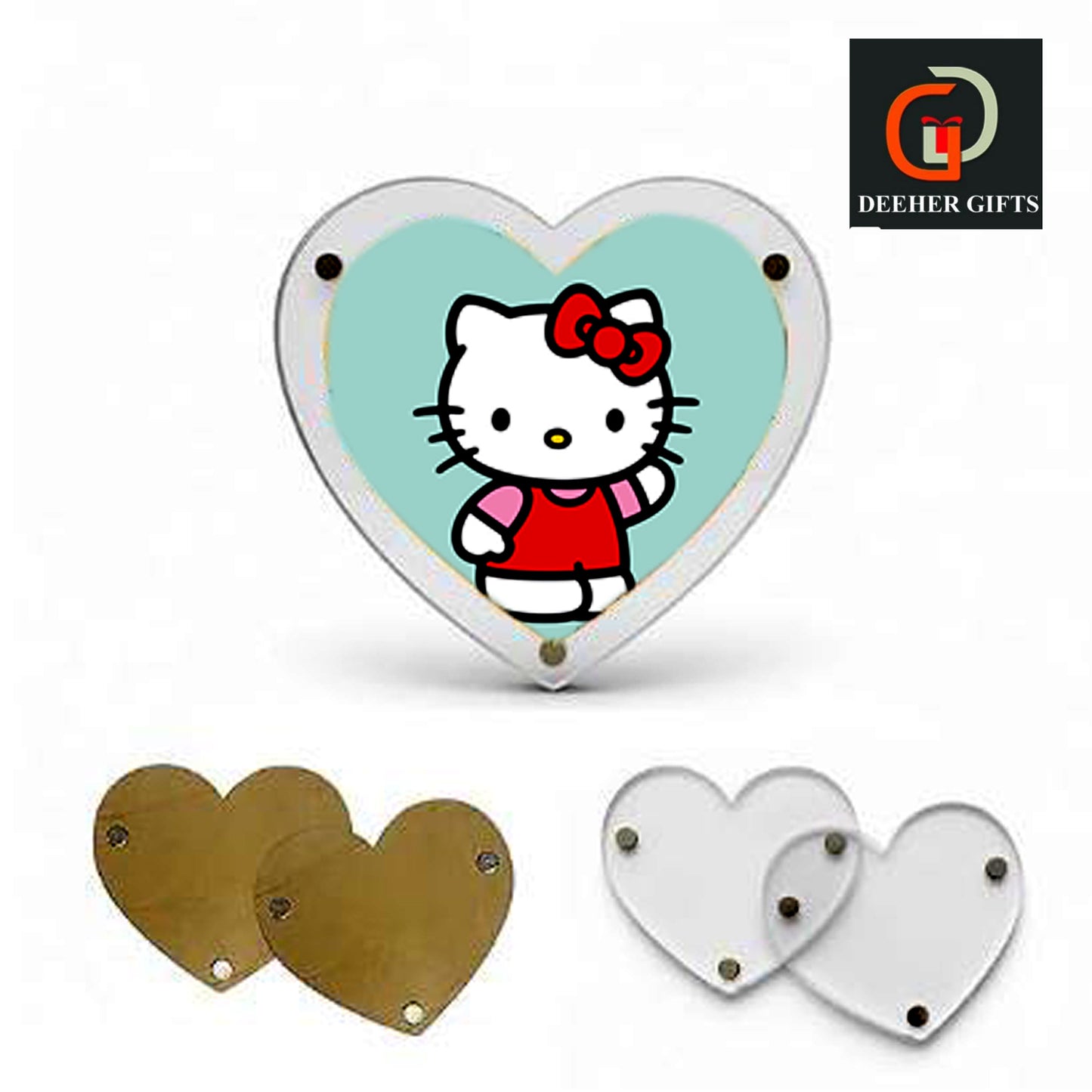 Polariod Acrylic Magnetic Photo Frame (Heart / 3 x 3 inch)