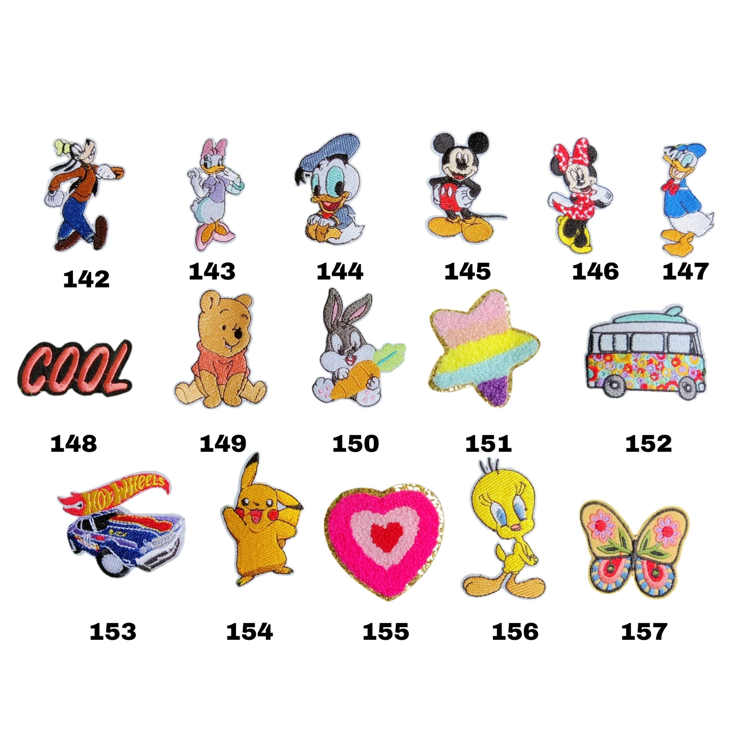 Iron on Patches (142 to 157 Designs)