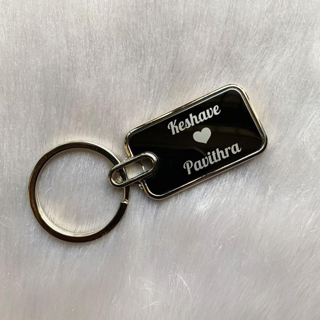 Keychain Metal ( Rectangle ) – For Both Side Engraving – Deeher Gifts