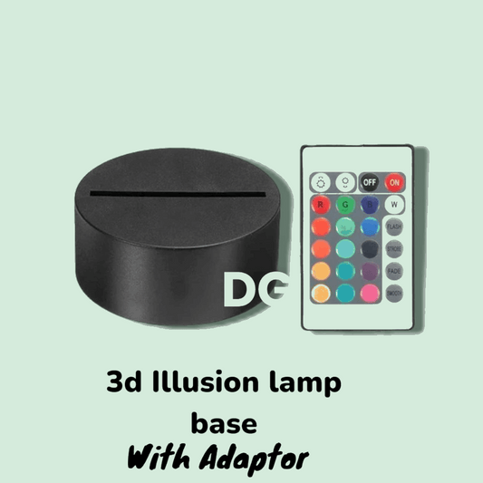 3D Illusion Lamp Base (Multi LED)( Black ) – With Adaptor  / 9.5 CM diameter