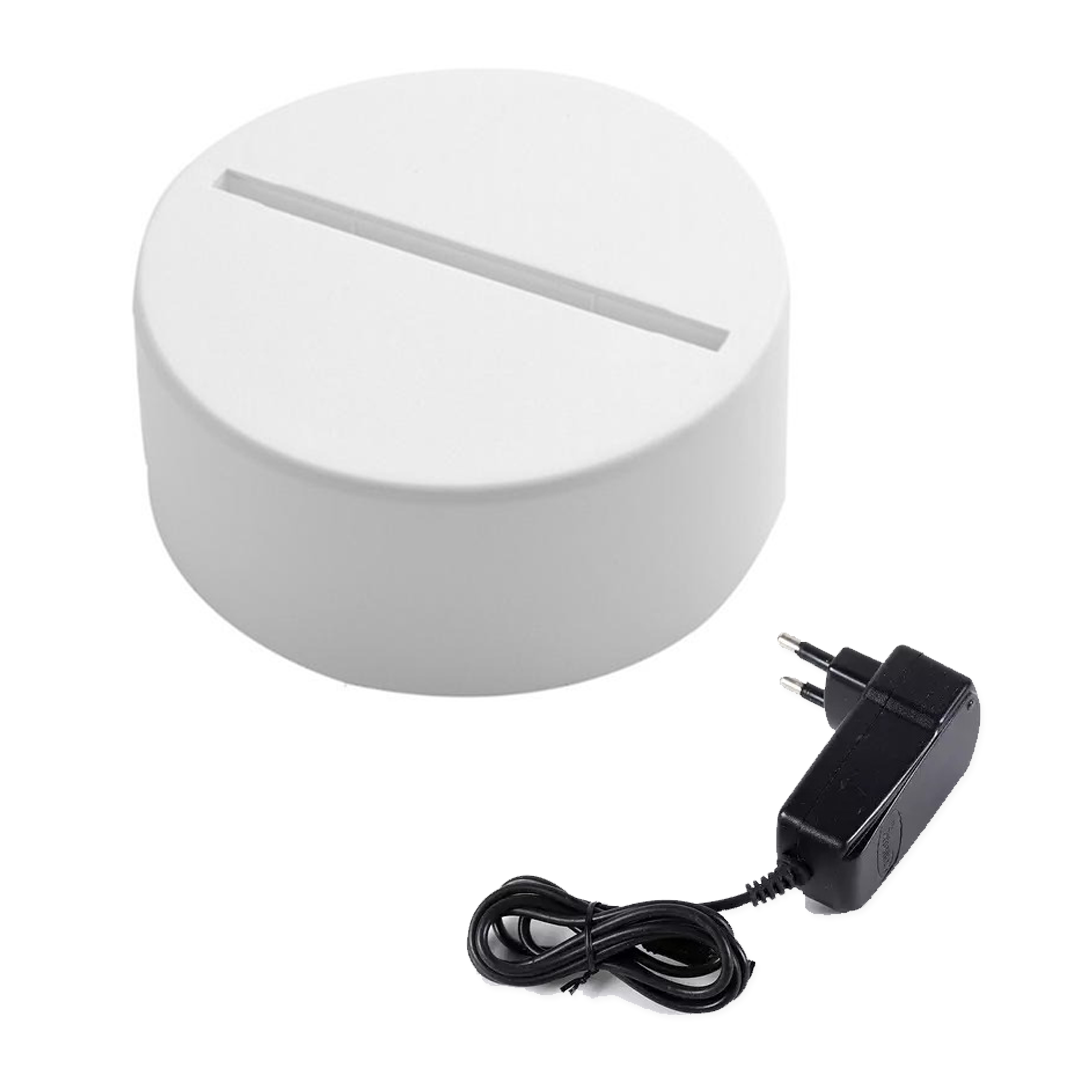 3d Illusion Lamp Base ( White ) – With Adaptor / 9.5 CM diameter