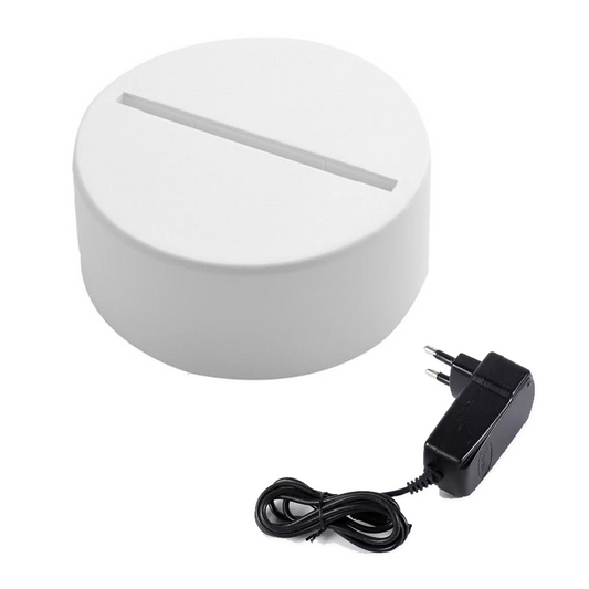 3d Illusion Lamp Base ( White ) – With Adaptor / 9.5 CM diameter
