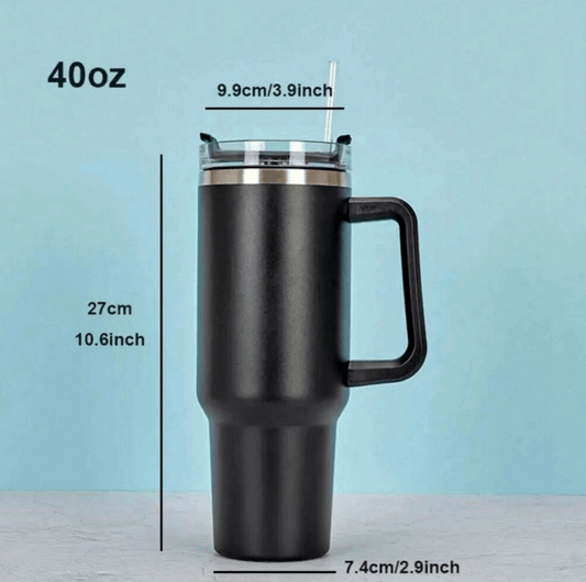 40 OZ Stainless Steel Tumbler | Black | 1200 ml | For Engraving / UV