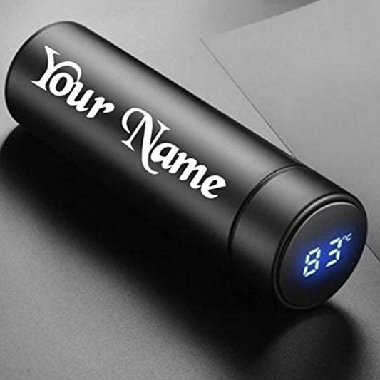 Temperature Bottle- Black (500 ml) ( For Engraving / UV)