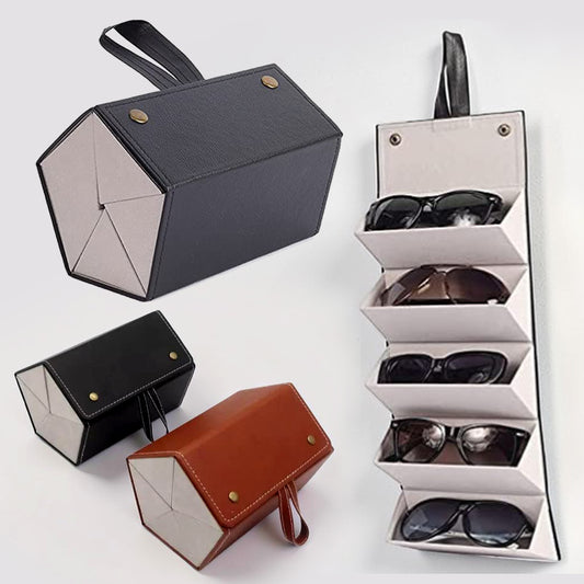 Sunglasses Organizer With 5 Slots(Black and Brown Color)