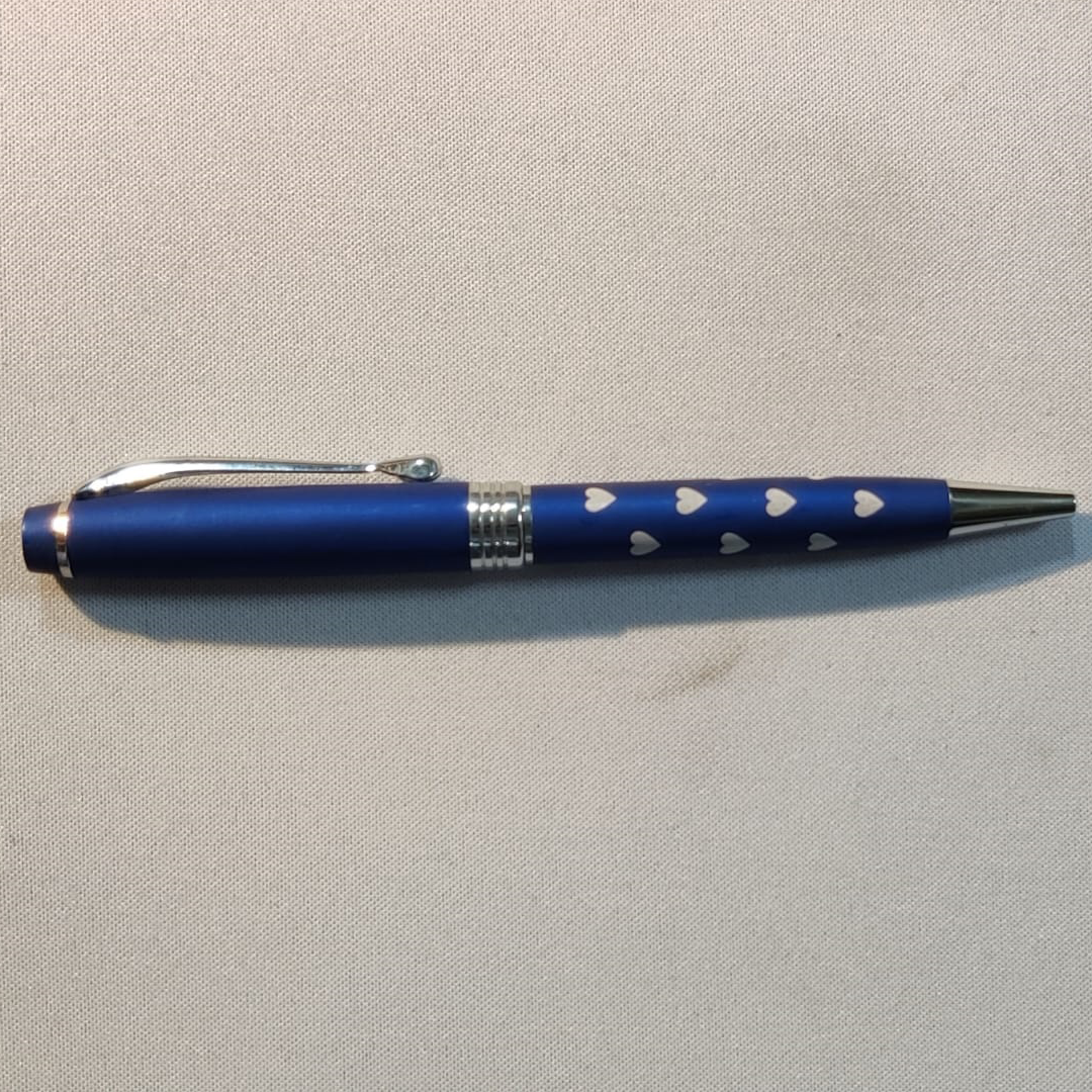 Metal Pen ( Blue Heart) (For Engraving /UV Printing)