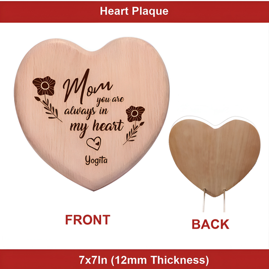 Wooden Plaque Heart | Size 7 inch | 12 MM | For Engraving / UV