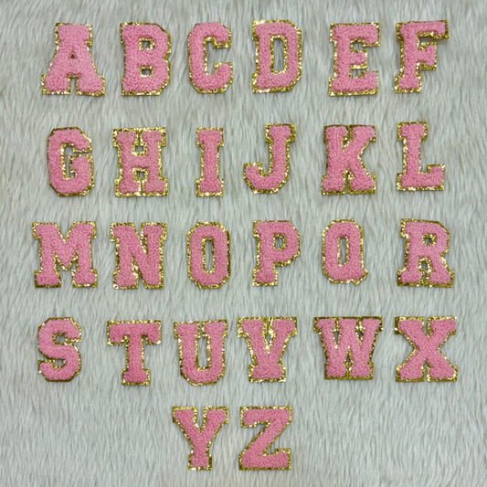 Iron on Patches ( Alphabet )/ Pink Color