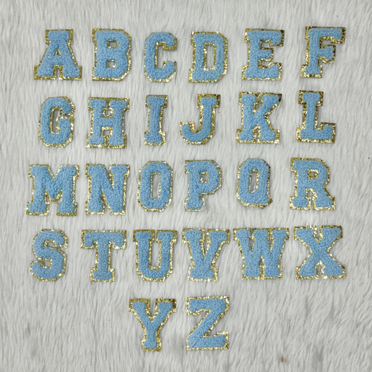 Iron on Patches ( Alphabet )/ blue Color