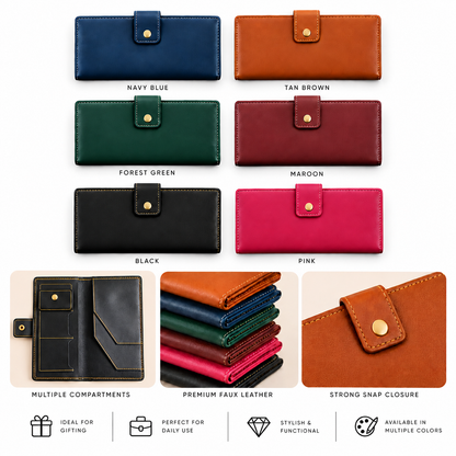 Faux Leather Ladies Clutch ( Mix Colors)