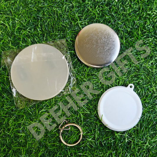 Round Badge Keychain Raw Material (58 mm) – Pack of 100