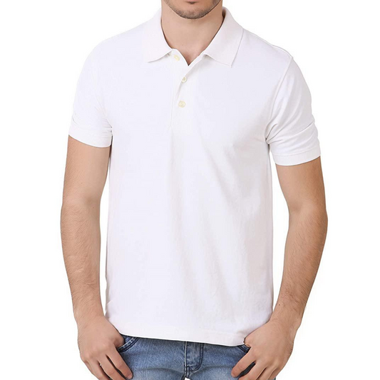 DryFit Collar Tshirt ( White )