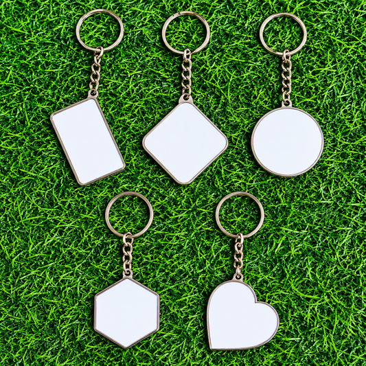 Sublimation Silver Metal Keychains (Double-Sided) – Mix
