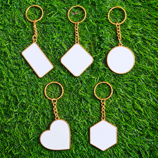 Sublimation Golden Metal Keychains (Double-Sided) – Mix