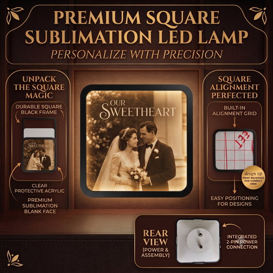 Sublimation Plastic LED Night Lamp | Square | 4 x 4 Inch