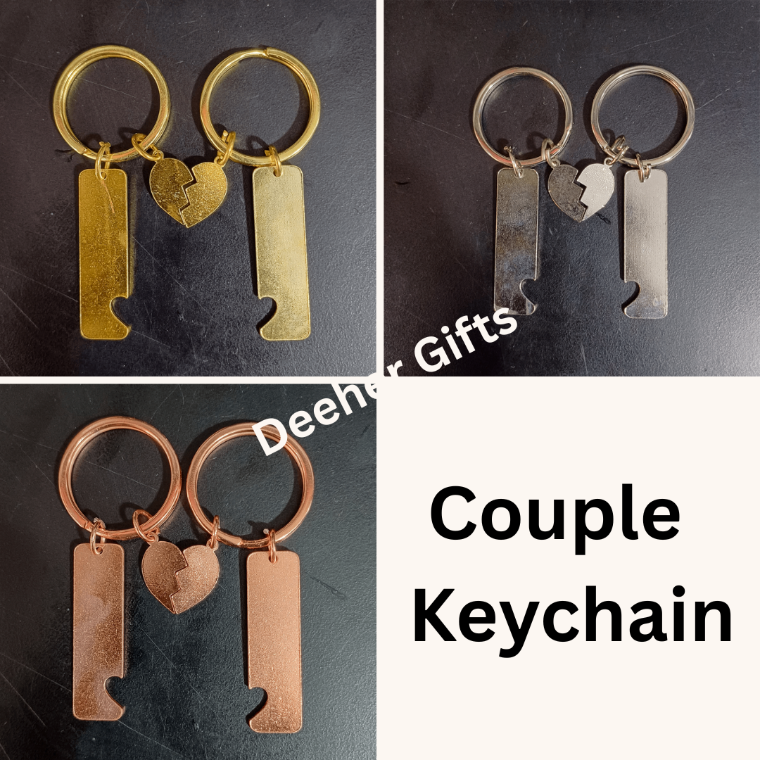 Couple Keychain – For Marking ( Color - GOLD, SILVER, ROSE GOLD )