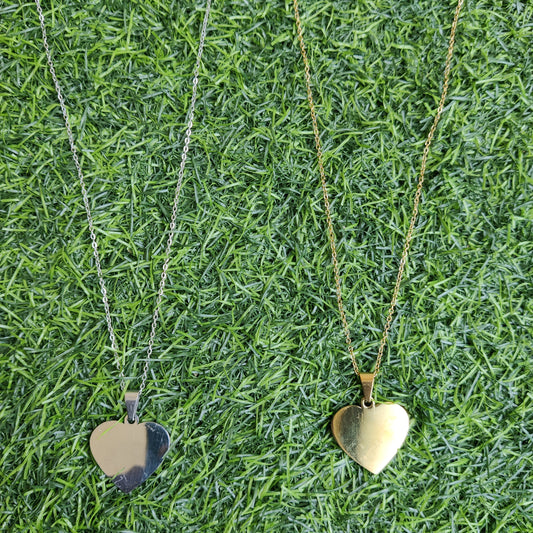 Big Heart Stainless Steel Necklace ( Golden / Silver )