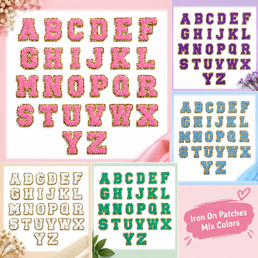 Iron on Patches ( Alphabet ) ( Mix Colors )Size Approx.2.5X2 inches