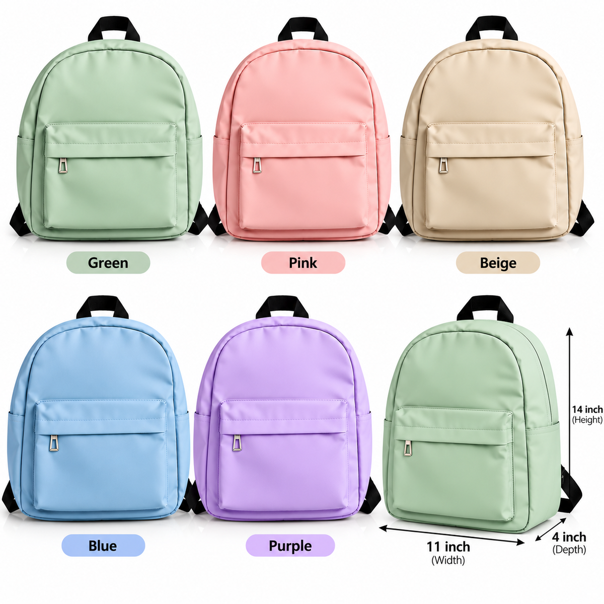 PU Leather Backpack – Size (14x11x4 inch )