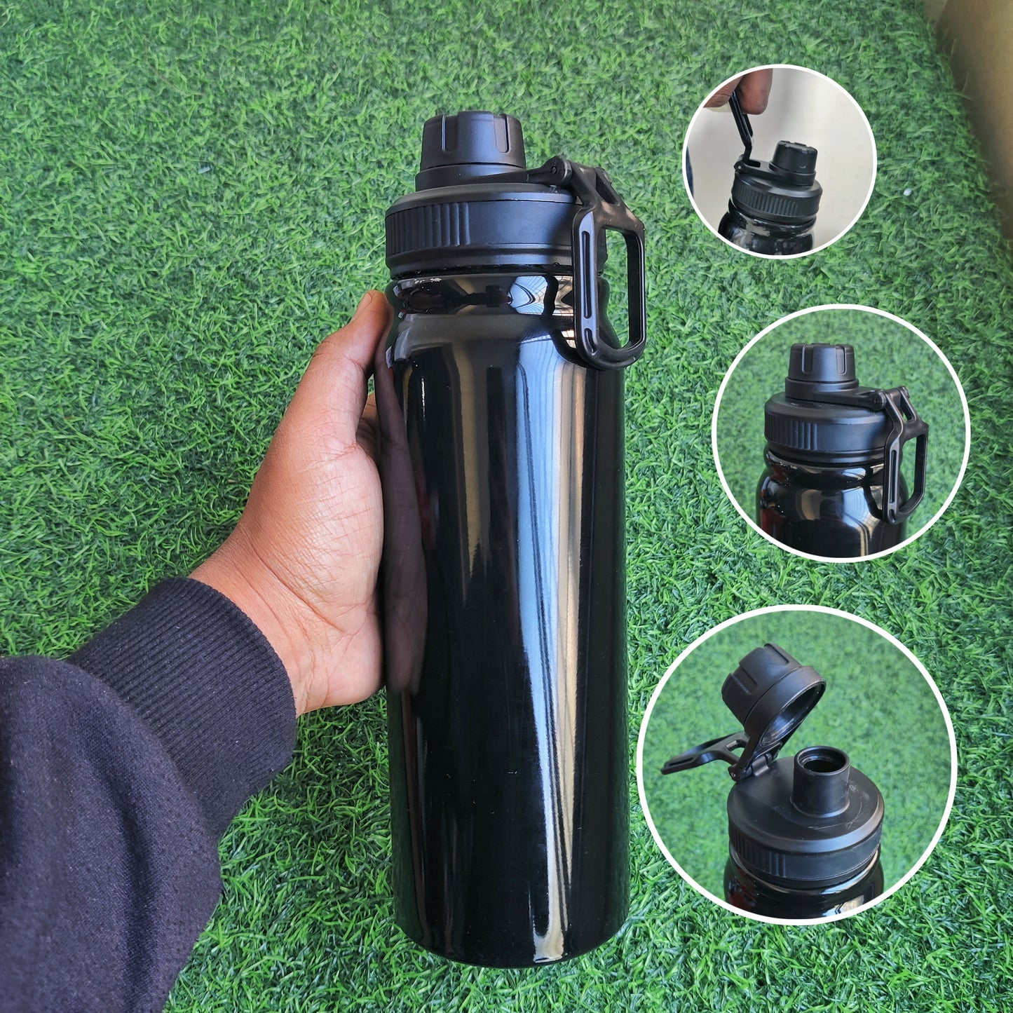 Sport Steel Bottle - Large Mouth | Black | 800 ml | For Engraving / UV
