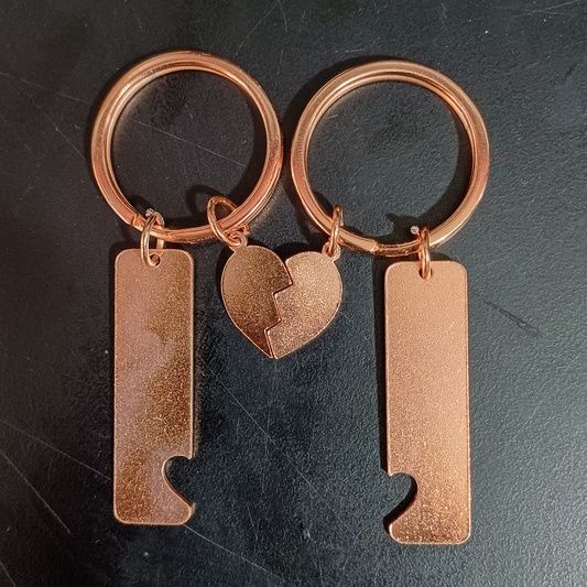 Roze Gold Couple Keychain – For Marking