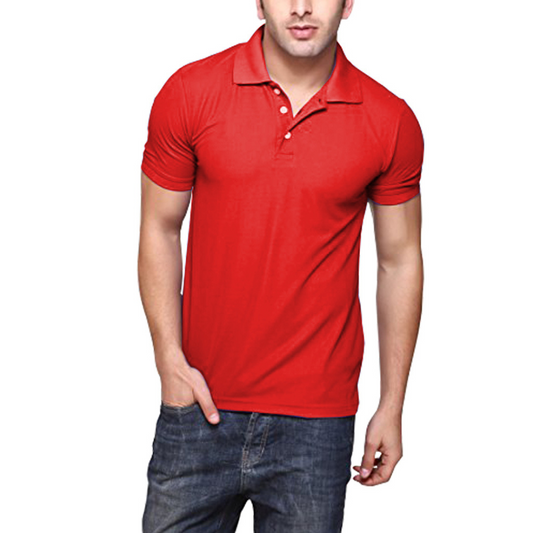 DryFit Collar Tshirt ( Red )