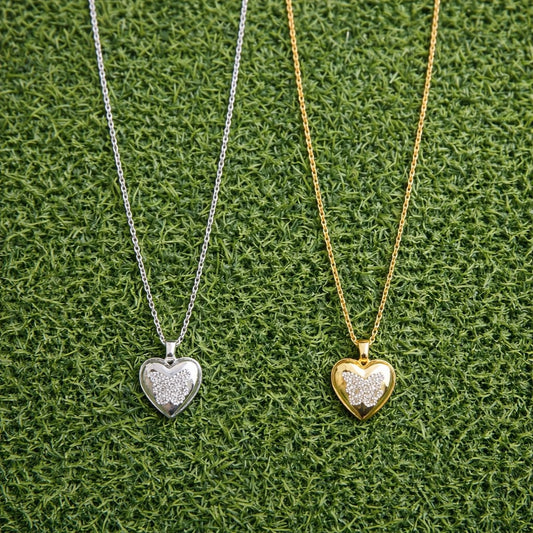 Stainless Steel Heart Butterfly Pendant Necklace – Gold & Silver