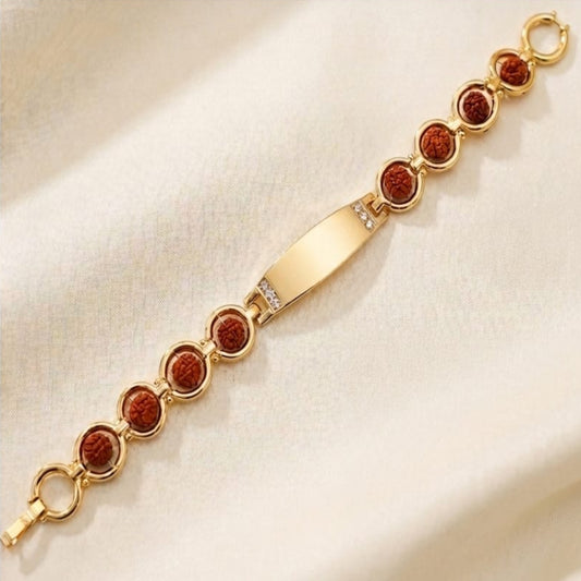 Gold Plated Signature Rudraksha Bracelet