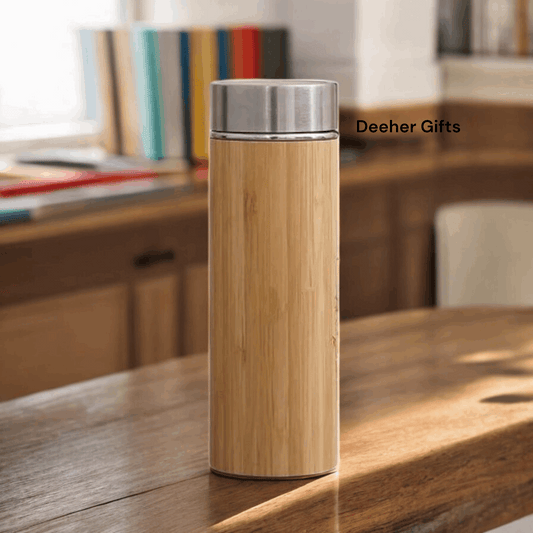 Bamboo Stainless Steel  Bottle (400 ml) | For Engraving / UV