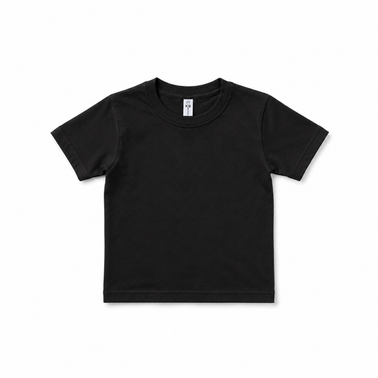 Cotton Tshirt Kids - Black / 180 GSM / BioWashed