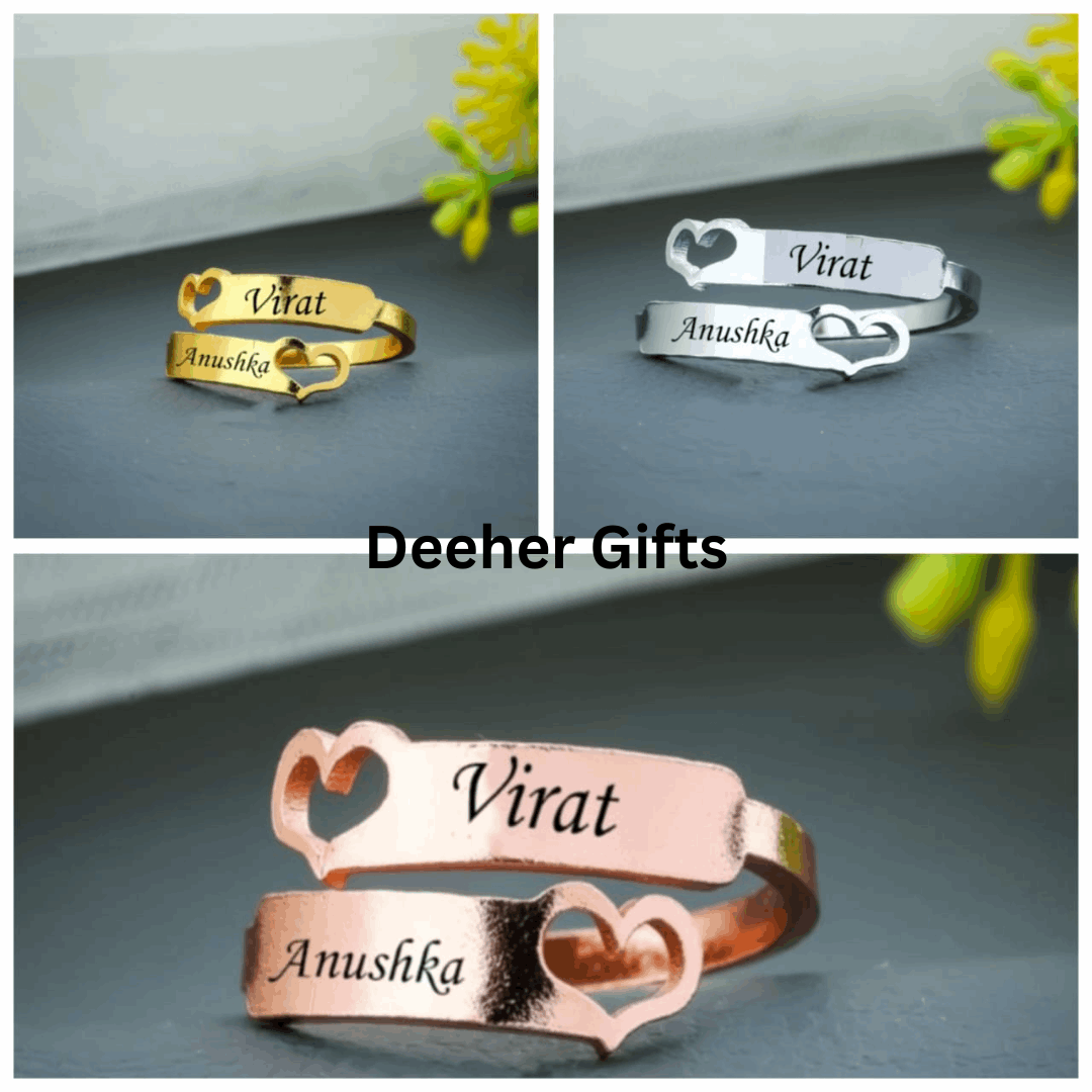 Couple Ring With Heart – Mix Color ( Golden / Silver / Rose gold )