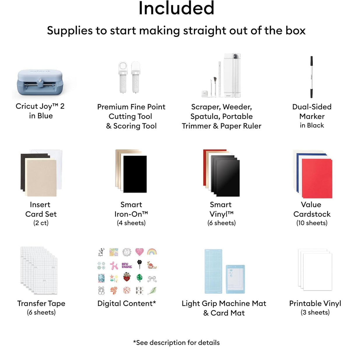 Cricut Joy 2 Essential Bundle + Digital Content. Smart Compact Cutting Machine — perfect for projects like custom cards, simple decals & labels
