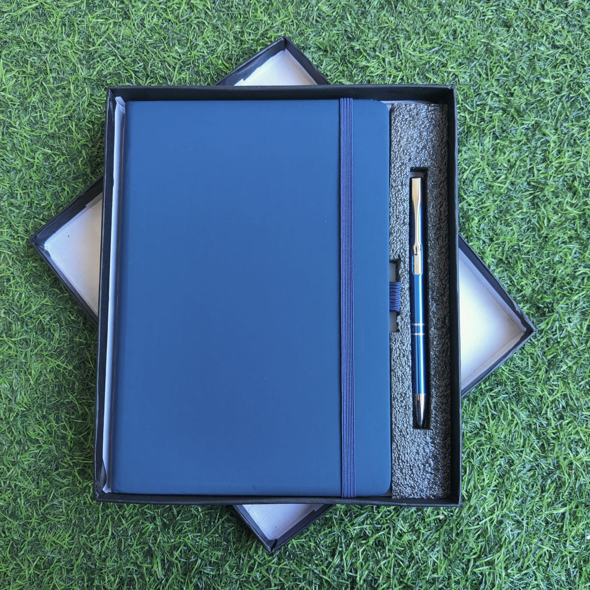 Elastic Diary with Pen Set –(Blue) / Diary size A5