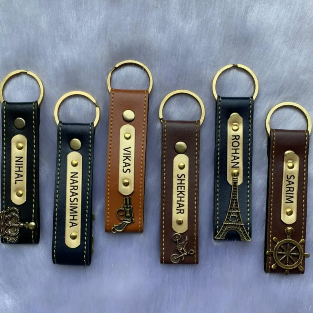 Faux Leather Keychain