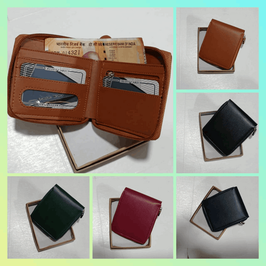 Faux Leather Mens Wallet Full ZIP ( With Box )