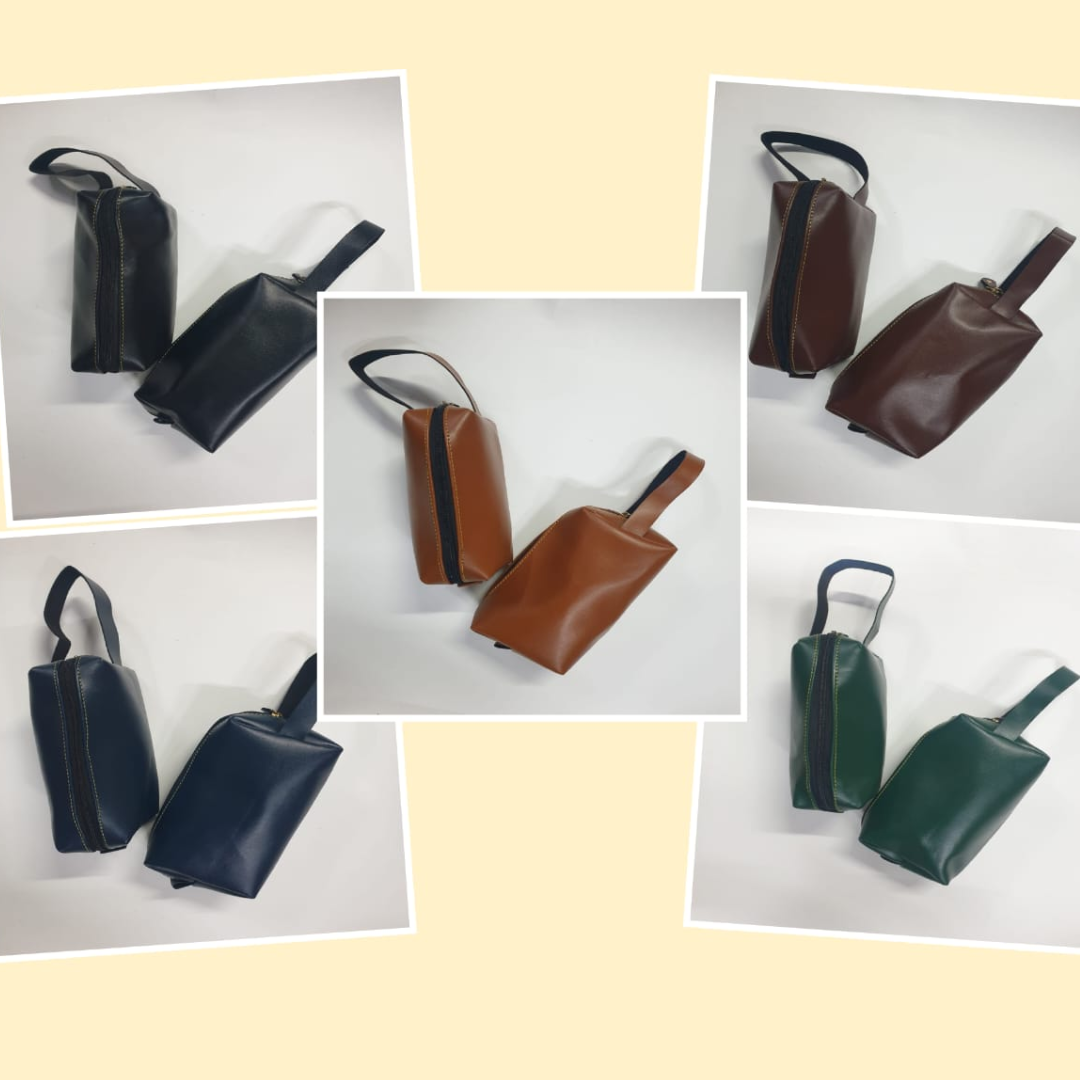 Faux Leather Travel Pouch