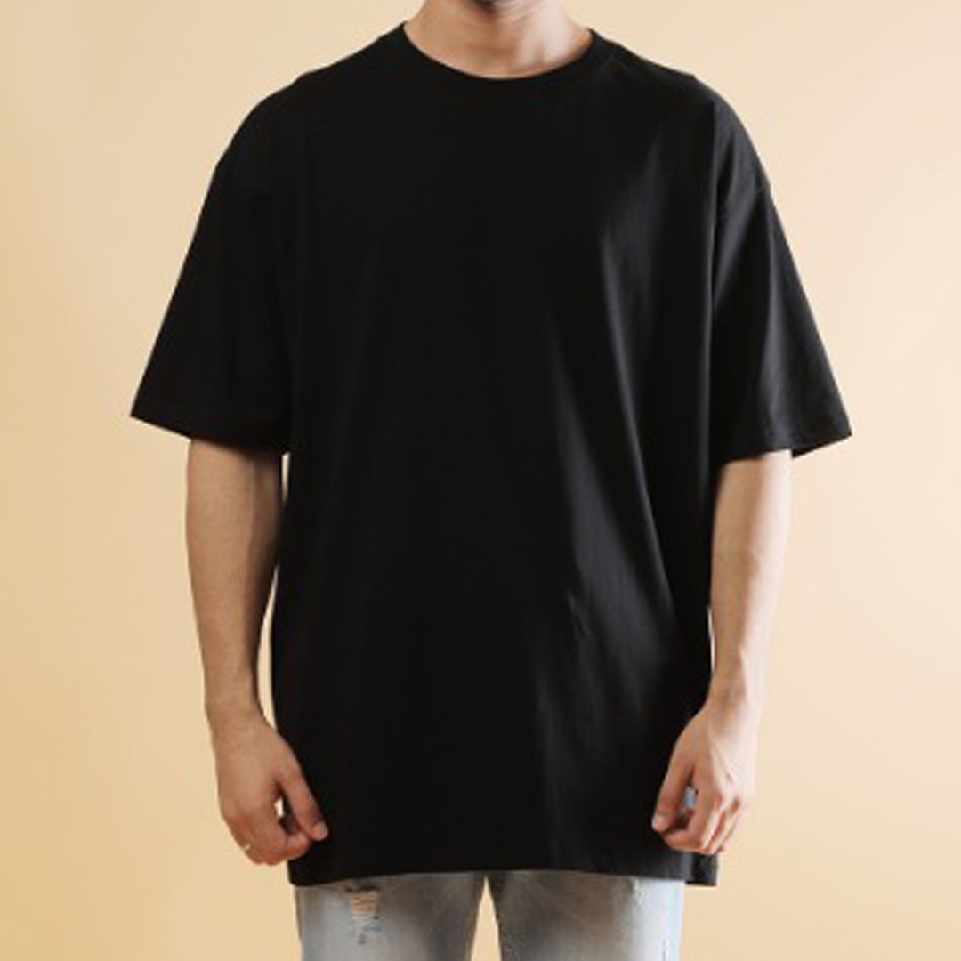 FRENCH TERRY Oversize Cotton T-shirt 240GSM ( Black )